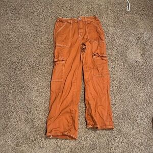 dark orange cargo jeans